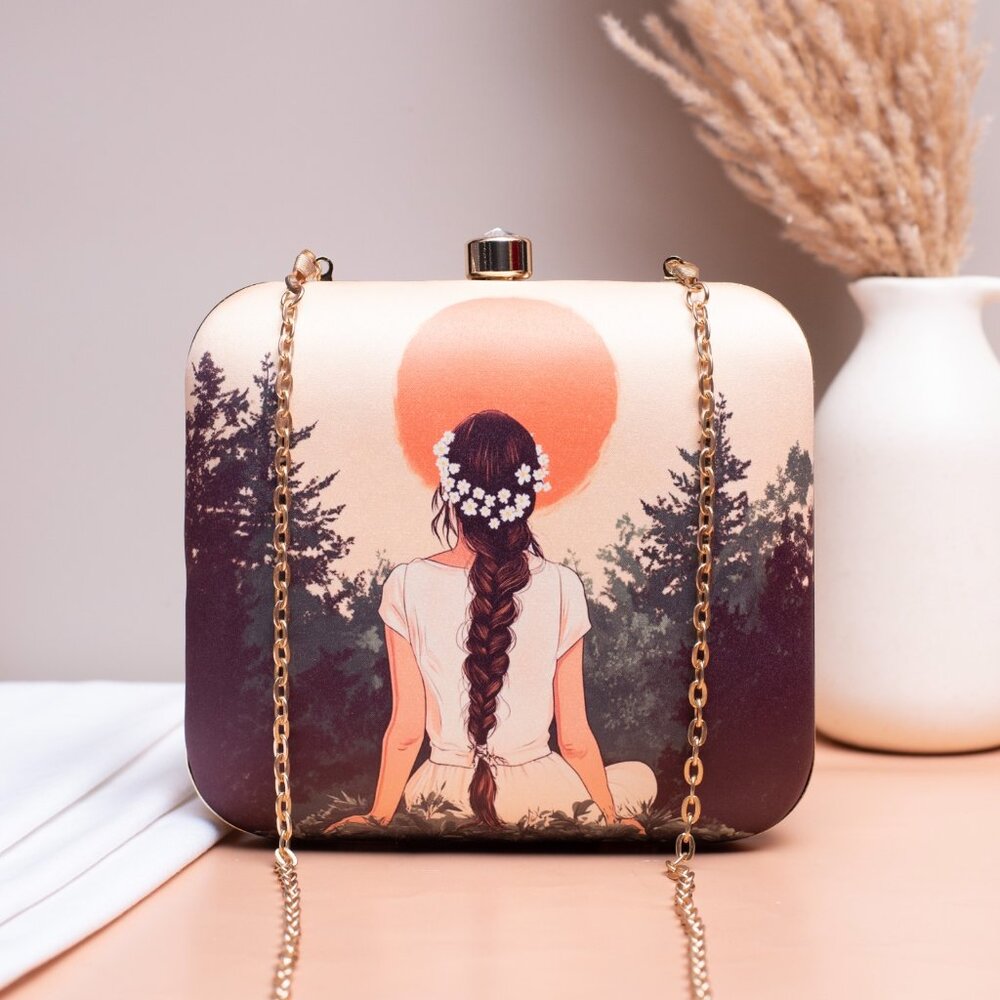 Handcrafted Clutch “Sunroot Silence” by INDIAURA
